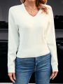 SHEIN Clasi Lace Decorated Hollow Out Back Sweater