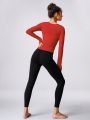 GLOWMODE Seamless Pin-Teresting Slimfit Long Sleeve Top Waist Length