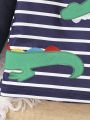 Baby Boy Striped & Dinosaur Print Tee