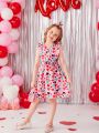 SHEIN Kids EVRYDAY Toddler Girls' Party Vintage Romantic Dress