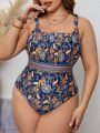 SHEIN Swim BohoFeel Plus Size One-Piece Swimsuit With Floral Print