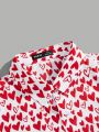 Manfinity Unisex Men's All Over Heart Printed Woven Casual Shirt