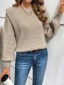 SHEIN Frenchy Round Neck Knitted Long Sleeve Ladies' Sweater