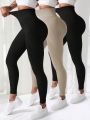 Women's Solid Color Sports Leggings