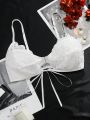 Plus Size Lace Bra With Knot Detail