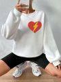 SHEIN Slayr Heart & Lightning Print Sweatshirt