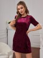 Solid Velvet Lounge Dress