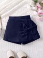 SHEIN Kids CHARMNG Young Girl Butterfly Knot Decorated Skirt Pants