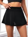 Daily&Casual Punched Breathable Fabric Skirt With Built-In Shorts For Sports