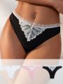 SHEIN Women'S Lace Patchwork Thong