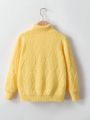 Girls' (large) Solid Color High-neck Casual Sweater