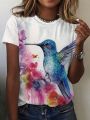 SHEIN LUNE Animal Pattern Short Sleeve T-shirt