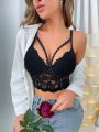 Floral Lace Harness Wireless Bra