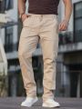 Men Slant Pocket Straight Leg Jeans