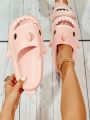 Fashionable Fun Shark Shape Thick Sole One-piece Molded Plastic Slippers