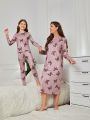 Women'S Butterfly Print Sleep Dress, Mommy And Me Matching Outfits (2 Sets Sold Separately)