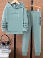 Boys' Letter Printed Hoodie And Sweatpants Set, Youth