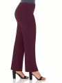 Plus Size Solid Color Casual Pants