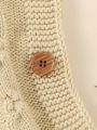 Baby Girl Turtle Neck Button Detail Sweater Vest & Headband