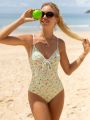 SHEIN Swim Mod Women's One Piece Swimsuit With Small Floral Print