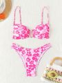 SHEIN Swim Mod Women'S Floral Printed Swimsuit Set