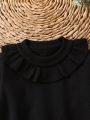 Baby Girl Ruffle Trim Flare Sleeve Sweater