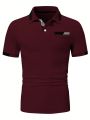 Manfinity Men's Short Sleeve Polo Shirt With Colorblocking Design