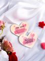 Newborn Baby Girl Valentine'S Day Love Heart Commemorative Birth Announcement Wooden Plaque