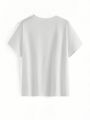 Paola Cardenas e Oliveira Plus Size Women'S Loose Long Tee With Round Neck, Alphabet & Character Print