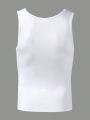 Men'S Solid-Colored Round Neck Base Vest