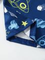 Boys' Night Glow Cosmic Element Printed Tight Home Wear Set