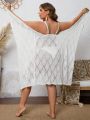 SHEIN Swim BohoFeel Plus Size 1pc Criss-cross Wrap Cover Up