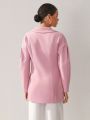 Oxana Women'S Lavender Pink  Inspired Blazer With Statement Voluminous Sleeves And Fit