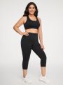 Plus Seamless Solid Sports Bra & Leggings