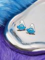 SHEIN X The Smurfs 3 Pairs/set Stud Earrings