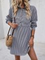 Striped Shirt Dress