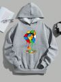 Teenage Boys' Casual Printed Long Sleeve Hoodie Suitable For Autumn And Winter