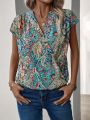 Paisley Print Wrap Shirt