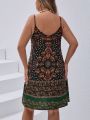 SHEIN VCAY Plus Size Paisley Printed Cami Dress