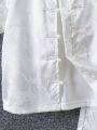 White Jacquard Fabric Traditional Chinese Clothing For Young Boys