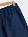 Manfinity Solid Color Corduroy Woven Long Pants