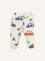 Cozy Cub Baby Boy Cartoon Graphic Tee & Pants PJ Set