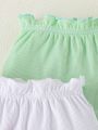 Baby Girls' Solid Color Ruffle Hem Shorts