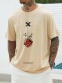 Manfinity LEGND Men'S Plus Size Rose Printed Short Sleeve T-Shirt