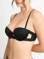 SHEIN Leisure Solid Color Hollow Out Thin Shoulder Strap Bra