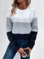 Color Block Raglan Sleeve Sweater