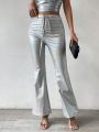 SHEIN BAE Women's Fashionable Loose Fit Sequin Wide Leg Pants