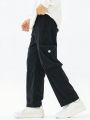 SHEIN Kids Cooltwn 2pcs/set Big Boys' Cargo Pants With Large Pockets