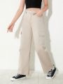 Girls' (Big) Casual Fashionable All-Matching Workwear Style Straight-Leg Jeans