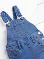 Young Girl Ripped Frayed Denim Overall Jumpsuit